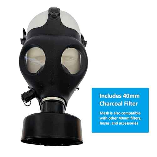 KYNG Israeli Rubber Respirator Style Mask Protection w/Premium Black KYNG 40mm Premium FILTER Canister For Industrial, Chemical Handling, Halloween, Painting, Welding, Prepping, Emergency Preparedness