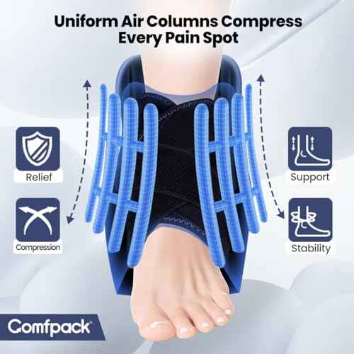 Compression Ankle Ice Pack Wrap for Sprain & Fracture, Ankle Support Brace with 2 Cold Packs, Reusable Gel Cold Hot Therapy for Injuries, Plantar Fasciitis, Achilles Tendonitis, Surgery