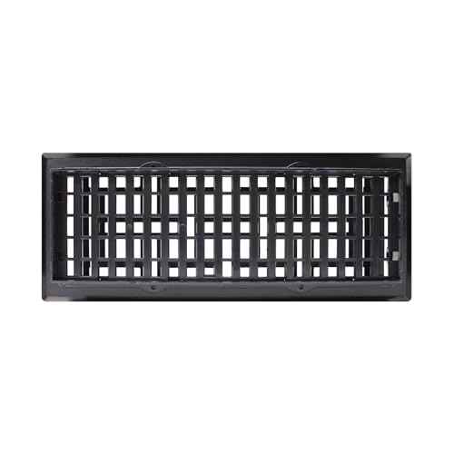 Decor Grates (4-Pack) AJH412-BLK Oriental Floor Register, 4x12 Inches, Textured Black Finish
