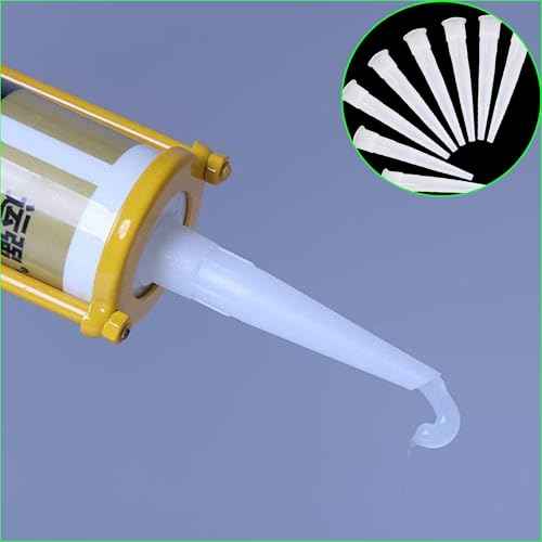 50pcs Plastic Caulk Nozzles,Caulking Gun extender Caulk Nozzle Tip Tool for Sausage Caulking Gun, Caulk Nozzles Applicator, Easy To Use£¨White£©