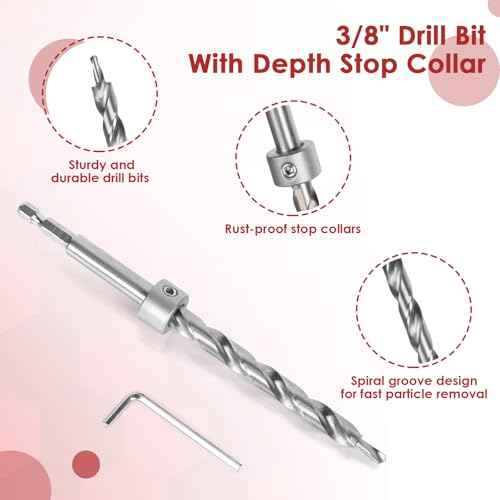 Pocket Hole Jig Kit, Adjustable Aluminum Pocket Hole System, Portable Screw Jig Set Guides Joint Carpentry Locator Woodworking Tools with Wooden Hole Plugs