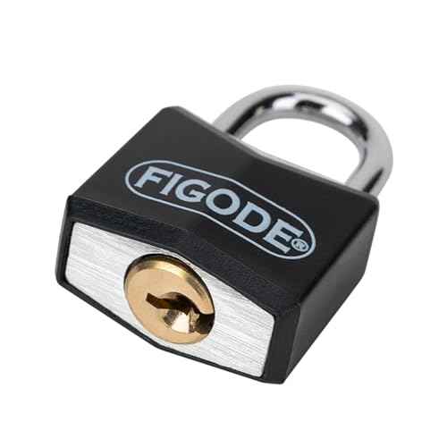 FIGODE¢ç Small and Light Padlock with Big Keys, Black Covered Aluminum Lock, 3/4 Inch Wide, Luggage Padlocks for Suitcase, Backpack, Boxes, Laptop Bag, 12 Locks with 24 Same Keys