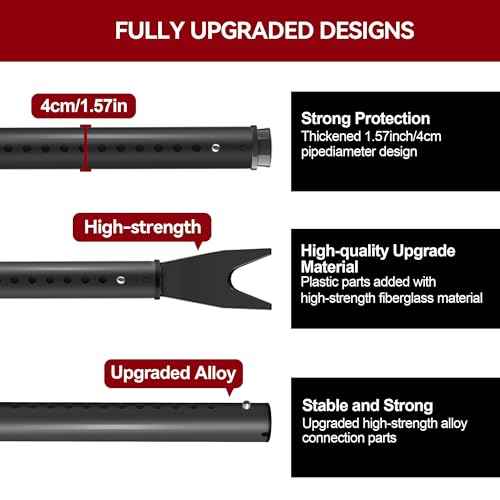 AceMining Upgraded Door Security Bar & Sliding Patio Bar, Heavy Duty Stoppers Adjustable Jammer for Home, Apartment, Travel (1 Pack,Black)