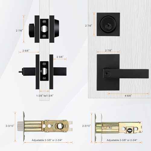 Haidms Black Exterior Door Lock Set With Deadbolt, Matte Black Front Door Handle, Keyed Alike Entry Locksets, Heavy Duty Zinc-alloyed Front Door Lock