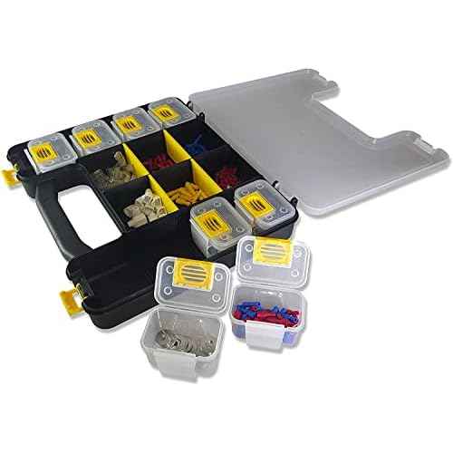 WorkVanEquipment Hardware Case Tackle Box storage with Patented Removable Compartment Organizer for Screws, Nuts, and Bolts, WVE9410