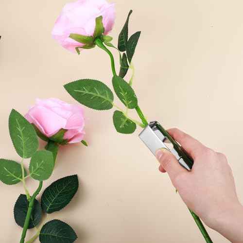 Gisafai 2 Pcs Rose Thorn Stripper Tool Thorn Remover Leaf Stripping Tool Stem and Leaf Remover Metal Flower Stripper for Outdoor Gardening Flower Arrangement Florist Supplies(Silver)