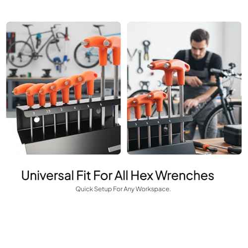 T Handle Allen Wrench Holder Only, Allen Keys Stand Empty, Stainless Steel Bracket Rack Hex Key Organizer Hex Wrench Storage