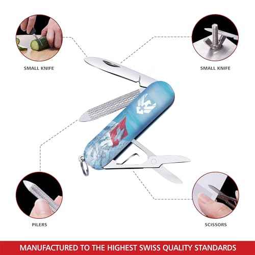 Swiss Eagle Premium Quality 5 in 1 Multi Tool Pocket Knife for Men - Compact - Tools In Your Pocket - Multicolor