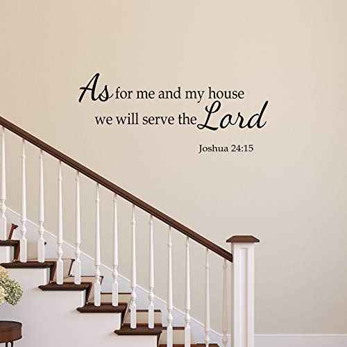 Zonon 2 Sheets Bible Verse Wall Decals Scripture Bible Quote Wall Decal As for Me and My House We Will Serve The Lord Inspirational Verses Stickers