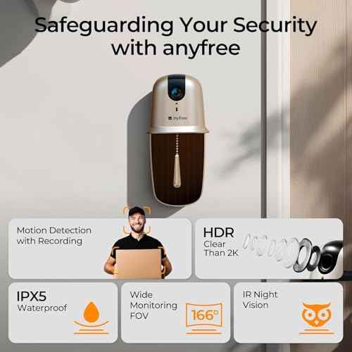 Doorbell Camera Wireless Video Doorbell with Chime, AI Motion Detection Doorbells with 2.4/ 5Ghz WiFi,Solar Assist Battery, HDR Night Vision,Long Distance 2-Way Talk, Local/AWS Cloud Storage