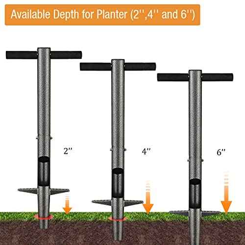 BsBsBest Bulb Planter, 33.5 inch Long Handle Bulb Planter Tool, Garden Sod Plugger for Planting or Weeding, Planter Tool to Dig Hole for Soil Test, Flower Bulbs Planting Tool