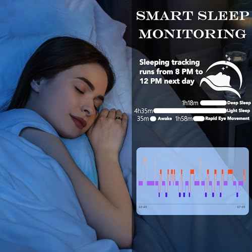 Smart Health Ring for Women Men Fitness Tracker with Heart Rate, Blood Oxygen, Blood Pressure, Sleep Monitoring, Step Counting, IP68 Waterproof for iOS and Android, No APP Fee, Rose Gold 6