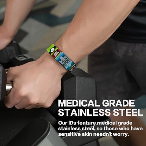 Divoti Custom Engraved Medical Alert ID Bracelet – Dual-Sided Laser Etching, Silicone Wristband, Stainless Steel Security Clasp – Adjustable & Trim-to-Fit – Emergency Medical Info Band for Men & Women