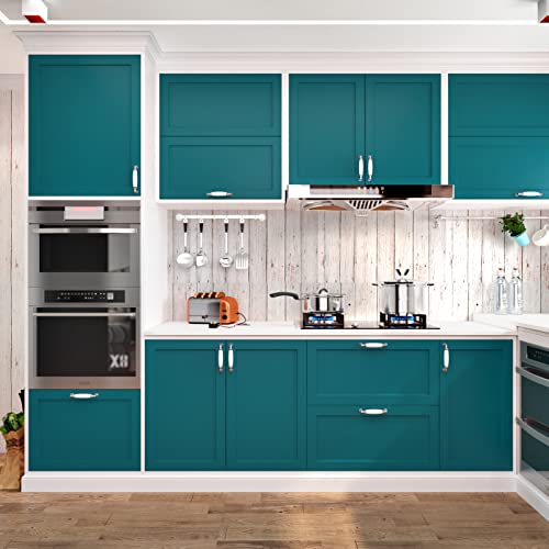 Teal Green Contact Paper for Cabinets Self Adhesive Green Wallpaper Vintage Kitchen Countertop Peel and Stick Wallpaper for Bathroom Bedroom Wall Desk Shelf Liner Vinyl Roll 15.75 x 80 in