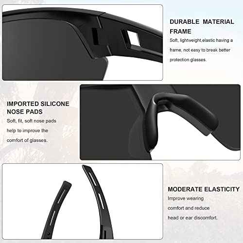 Tinted Safety Glasses for Men Women, Safety Goggles Impact Resistant, ANSI Z87.1+ UV400 Eye Protection, Anti Scratch