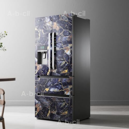 Volga Blue Marble Contact Paper 88" X 16" Marble Wallpaper Exotic Granite Self Adhesive Gloss Marble Vinyl Wrap Film for Kitchen Countertop Peel Stick Wall Paper for Cabinets Wall Funiture