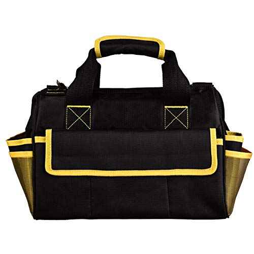 KATA 16 Inch Heavy Duty Tool Bag with Wide Mouth for Tool Storage,Carrier and Organizer,Bag for Tools,Yellow