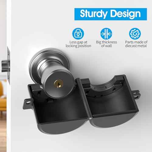 AST Door Knob Lockout Device with Passcode Padlock, Childproof Door Knob Cover, Lock Out to Smart Doorknob. Safety Cover for Faucet, Valve, Spigot. Prevent Access to Keyhole, Matte Black