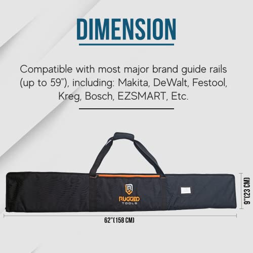 Rugged Tools Guide Rail Bag - Protective Track Saw Bag For Saw Guide Rails up to 59"