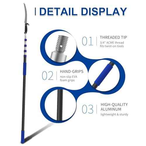 26FT Reach Pole Saws for Tree Trimming, Manual Pruning Pole Saw with 5-20FT Telescoping Extension Pole, Tree Pruner Tree Trimmer with 19" 3X Detachable Saw for Yard Garden Trees Palms Shrubs