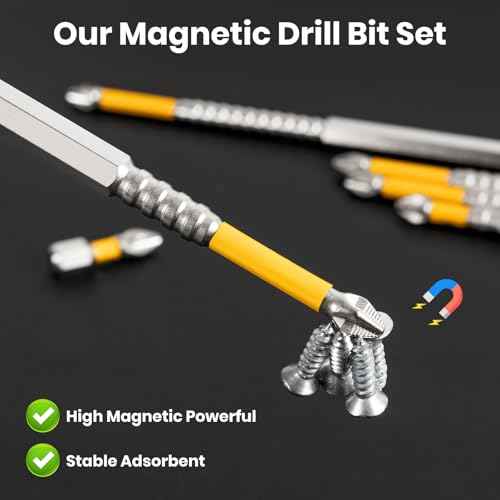 High Magnetic Screwdriver Drill Bit Set, K5 Impact Resistant Non Slip Bit, Strong Magnetic Drill Bit Set, Anti-Slip Magnetic Electric Screwdriver Set, 25 50 65 70 90 150mm (6Pcs)