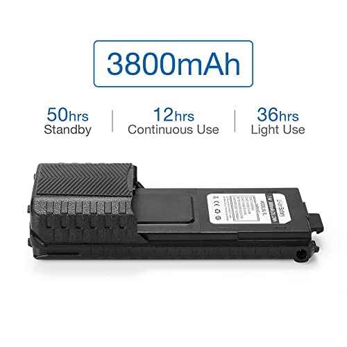Baofeng UV-5R Dual Band Two Way Radio Handheld Ham Radio Long Range Walkie Talkies Pack of 4 for Hiking Camping Skiing Trip (Black) with 8W 3800mAh Battery
