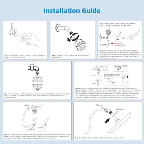 Hibbent All Metal 10'' Filtered Rainfall Shower Head Combo for Easy Reach, High Pressure Shower Head System, Handheld Showerhead, Adjustable Holder, 18'' Extension Arm, Shower Filter, 7-spray, Chrome