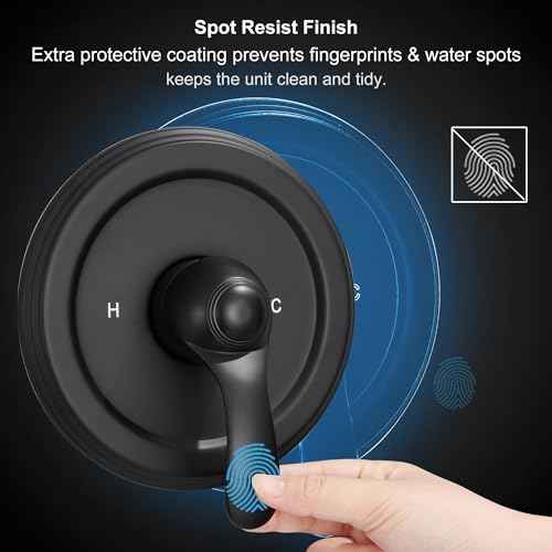 Black Tub Shower Faucet Set with (Valve Included) - 6 Inch Shower Head and Handle Set Matte Black, Tub and Shower Trim Kit with High-Pressure Rain Shower Head and Tub Spout
