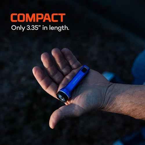 NEBO LUXTREME Nano Pocket Light | 420 Lumens, 5 Light Modes, Compact Rechargeable LED Flashlight, Water Resistant, Durable Aluminum, Includes USB Charging Cable ? Blue
