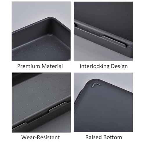 69PCS Large Plastic Interlocking Drawer Organizer, 5 Sizes Versatile Desk Drawer Organizer Trays, Drawer Dividers, Organization and Storage Bins for Tools,Office,Jewelries,Kitchen Utensils and Makeup