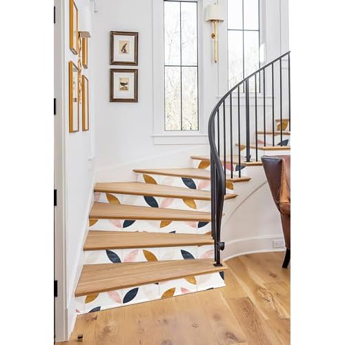 HAOKHOME Peel and Stick Wallpaper Boho Removable White/Tan/Navy Vinyl Self Adhesive Nursery Wallpaper for Girls Bedroom Decor 17.7in x 118in