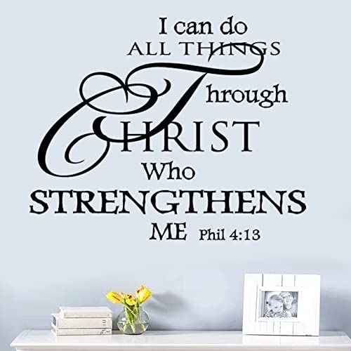 Bible Verse Wall Decals - Vinyl Quotes Stickers Inspirational Peel & Stick Decor for Living Room, Bedroom, Office, Bathroom