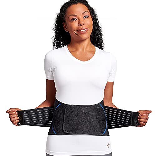 Tommie Copper Pro-Grade Adjustable Support Back Brace and Posture Corrector, Breathable Flex Stability Straps for Lumbar Support, Posture & Muscle Support - Unisex, Black - XX-Large/3X-Large