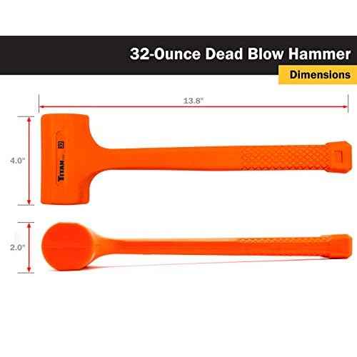 Titan 63142 2-Piece Dead Blow Hammer Set, Includes 2lb & 3lb with Non-slip Diamond Textured Handles, Spark & Rebound Resistant
