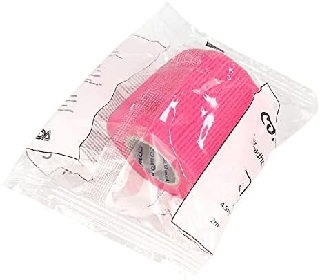 Self Adherent Cohesive Bandage 2"x5 Yards First Aid Bandages Stretch Sport Athletic Wrap Vet Tape for Wrist Ankle Sprain and Swelling,Pink(24 Rolls)