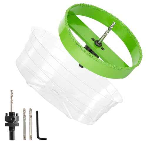 6-1/4 Inch Carbide Hole Saw for 6" Recessed Lights Can Lights, 6.25 Hole Saw Cutting Ceiling Plaster Drywall with Dust Bowl, 2X Faster