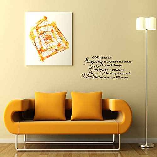 God Grant me The Courage to Change Things The Wisdom to Know The Difference Serenity Prayer Pure Vinyl Wall Decal Quote Art Lettering Sticker Saying Decor