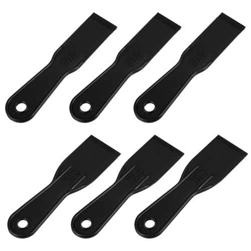6 PCS Plastic Putty Scraper Black Flexible Putty Knife Scraper Wall Painting Spreader Used for Repairing Walls for Taping Drywall Spreading Repairing Walls Scratching