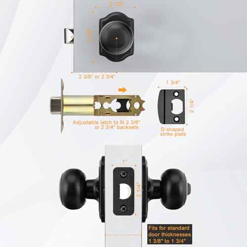 goldenwarm Matte Black Door Knobs Interior, Privacy Door Knob for Bedroom & Bathroom, Black Interior Door Knobs 6 Pack