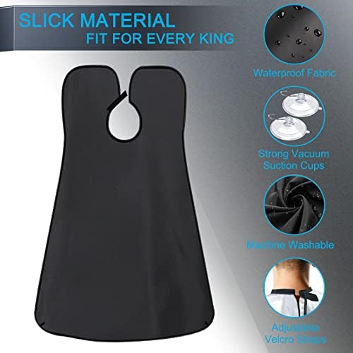 HUPBIPY Beard Bib Apron Hair Catcher for Shaving Non-Stick Shave Cape Grooming Accessories Gifts for Men Husband Father