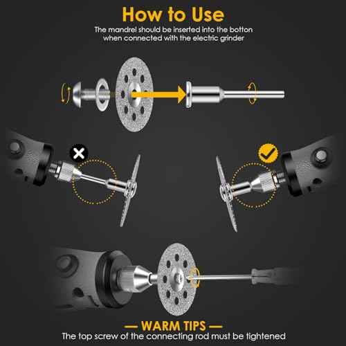 30Pcs 545 Diamond Cutting Wheel Rotary Tool Cutting Discs with 6Pcs 402 Mandrel and Screwdriver for Rotary Tools