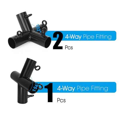 Aoneky 1'' Corner Canopy Fitting Couplers Kit - Frame Carport Connectors for 4 6 8 10 Leg - Fits 3/4" EMT - 156¨¬ Peak Angle (Add 2-Legs Set)