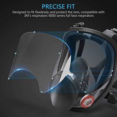 QZQ 60 Pack Peel Off Lens Cover Compatible with 3M Respirator Masks 6885, 6000, 6700, 6800, 6900 Series, Protective Cover