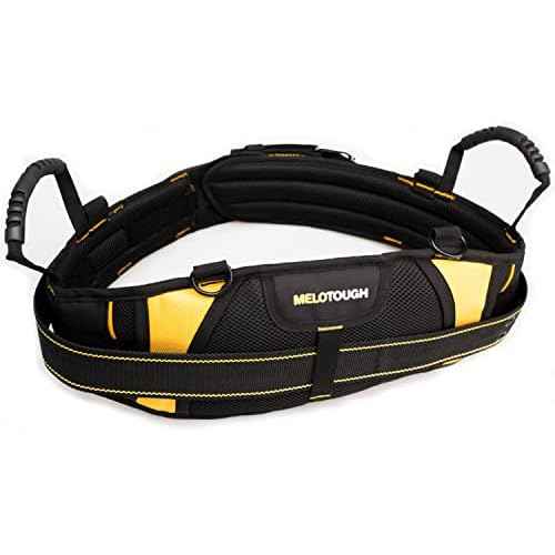 MELOTOUGH Padded Electrician Tool Belt Tradesman Pro Padded Tool Belt With Back Support Heavy Foam Padding Carrying Handle,4 Suspenders D ring hook (XXL)