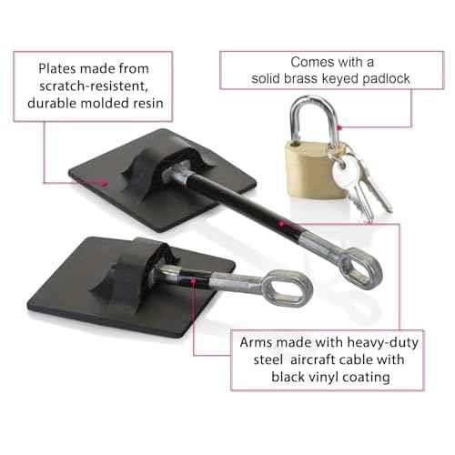 Refrigerator Door Lock with Padlock, Black