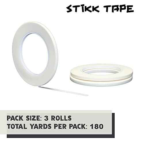 STIKK Painters Tape - 3pk White Painter Tape - 1/4 inch x 60 Yards - Paint Tape for Painting, Edges, Trim, Ceilings - Masking Tape for DIY Paint Projects - Residue-Free Painting Tape