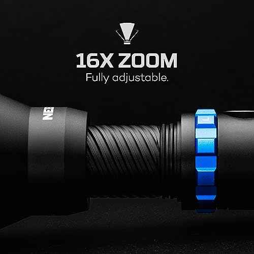 NEBO LUXTREME MZ60 Blueline Flashlight & Portable Charger | 1,000 Lumens, 5 Light Modes, 0.62 Mile Beam Distance, Rechargeable LED Flashlight, Waterproof & Durable, Includes USB-C Charging Cable