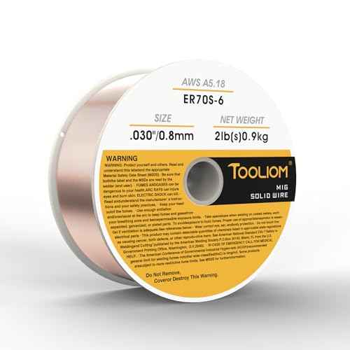 TOOLIOM ER70S-6 .030"(0.8 mm) Mild Steel MIG Solid Welding Wire on 2-Pound Spool Compatible with TL-200M TL-250M Pro