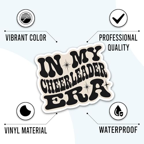 Cheerleader Stickers 50 Pieces Vinyl Waterproof Decal for Laptop Water Bottle Phone Car Window Guitar Stakeboard Scrapbook Sticker Cheerleading Gifts