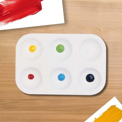 School Smart Paint-Rite Tray with 6 Wells, 3-1/2 x 5-1/4 Inches, White, Pack of 12
